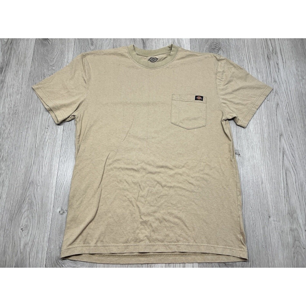 Dickies Brown Shirt Pocket Tee Heavyweight Cotton Workwear Casual Mens Size L #2